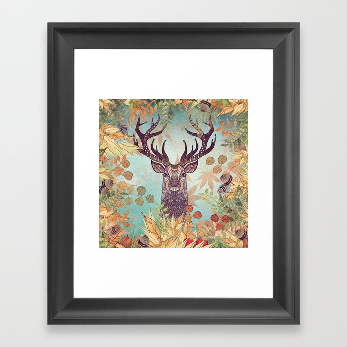 THE FRIENDLY STAG Framed Art Print