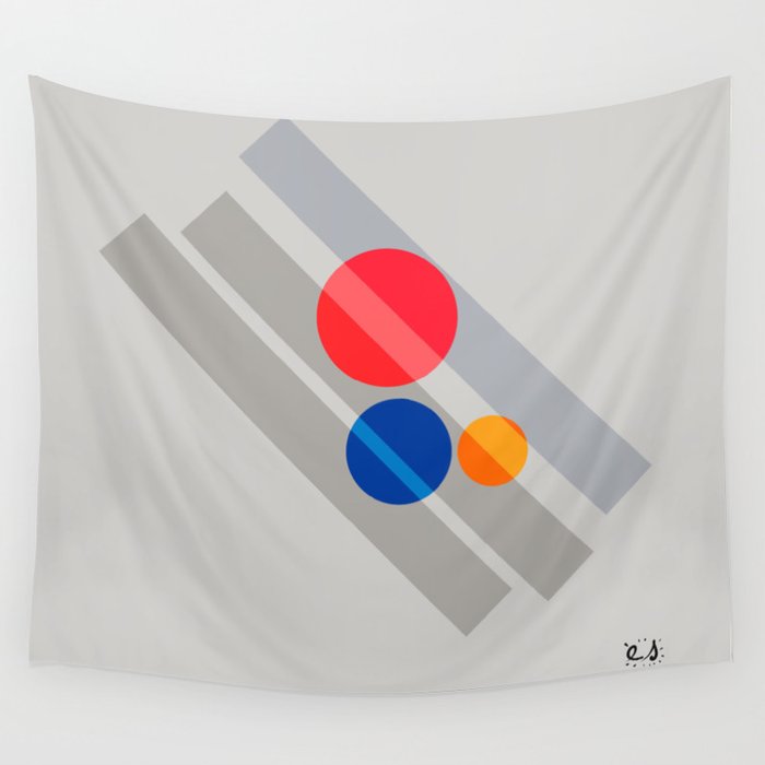 Abstract Suprematism Equilibrium Art Red Blue Yellow Wall Tapestry