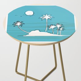Peaceful Tropic Island Blue Side Table