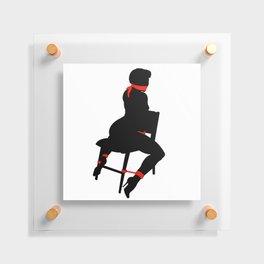 Bondage girl on chair Floating Acrylic Print