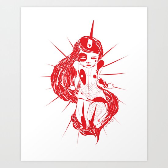 Unicorn-Emilie Record Art Print