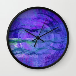 Jala (Water) Abstract Wall Clock | 5Elements, Painting, Blue, Aqua, Brushstroke, Digital, Ocean, Nature, Watercolour, Abstract 