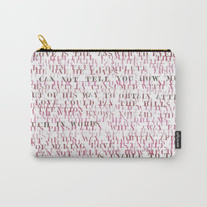 Sentences of Love Red Carry-All Pouch