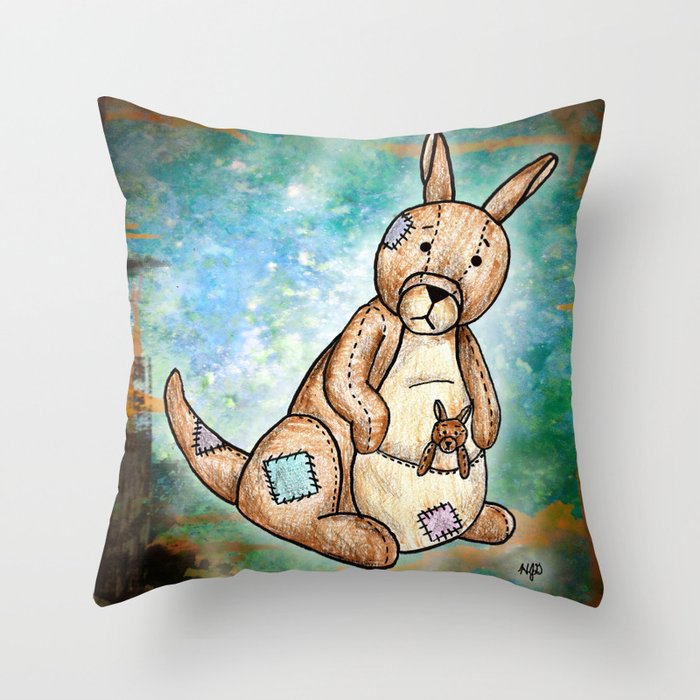 Kimba the Kangaroo Throw Pillow