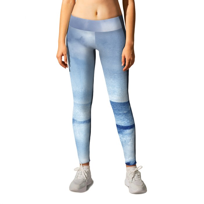 Blue wave Leggings by Guido Montañés | Society6