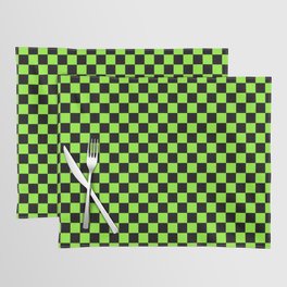 Green And Black Checkerboard Pattern Placemat