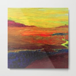 The Inland Marshes (A Seaside Sunset) landscape painting by Emil Nolde Metal Print