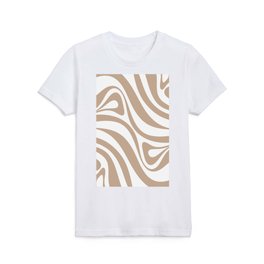 New Groove Retro Swirl Abstract Pattern in Buff Kids T Shirt