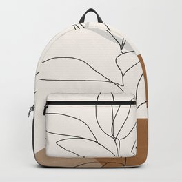 Abstract Art /Minimal Plant Backpack | Nature, Thingdesign, Linedrawing, Illustration, Shape, Modern, Abstract, Botanical, Simple, Boho 
