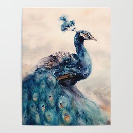 Fantasy Peacock Watercolor Poster
