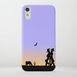 Western Cowboy and Cowgirl on the Range iPhone Case