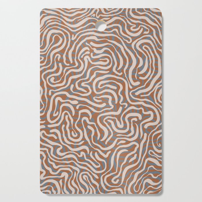 Blue & Brown Pattern Cutting Board