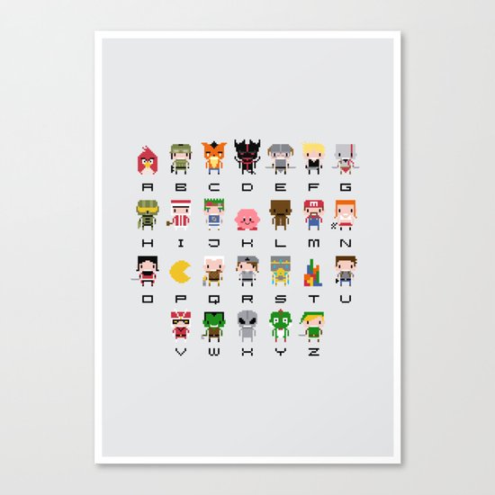 Video Games Pixel Alphabet Canvas Print