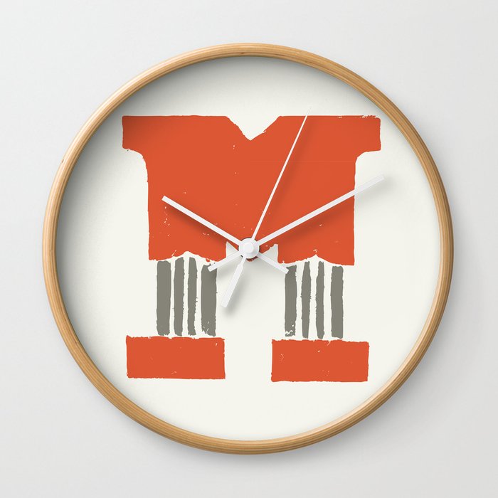 M Lettering Wall Clock