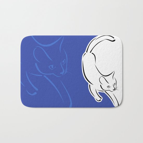 Cat in motion Bath Mat