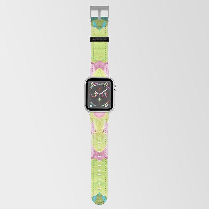 Abstract Floral Green, Blue and Pink print Apple Watch Band