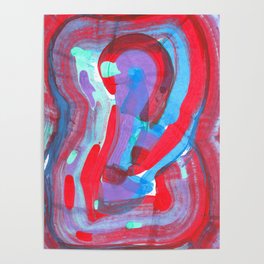Blue and red Poster