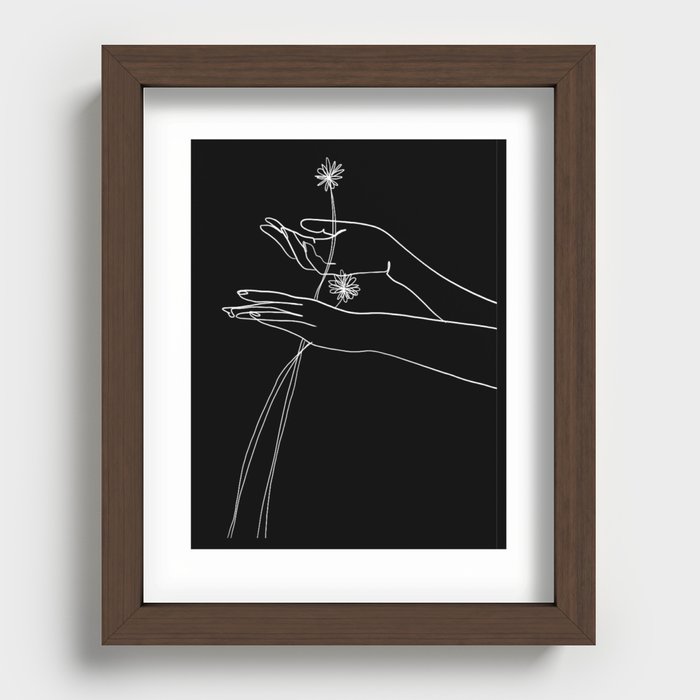 Hands with Stems Recessed Framed Print