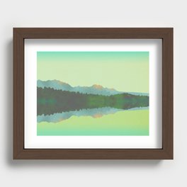 Lake Morning - Green Recessed Framed Print
