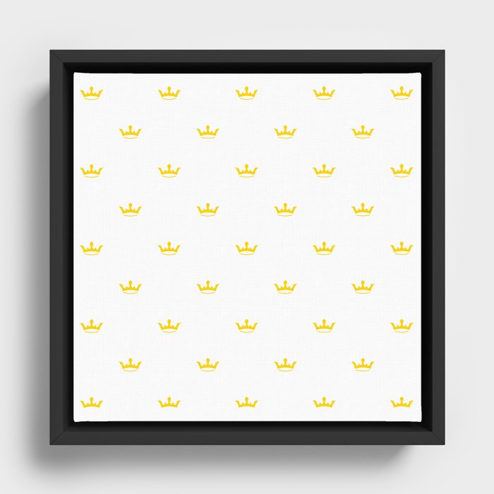 Yellow Crown pattern Framed Canvas