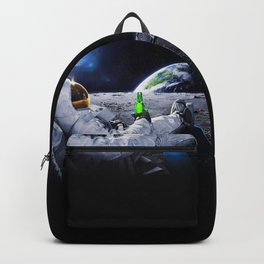 Astronaut on the Moon with beer Backpack