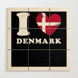 Denmark I Love Denmark Wood Wall Art