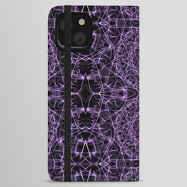 Liquid Light Series 19 ~ Purple Abstract Fractal Pattern iPhone Wallet Case