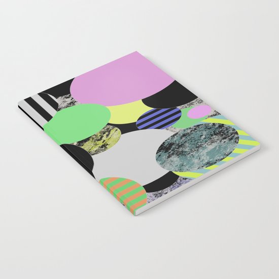 Cluttered Circles - Abstract, Geometric, Pop Art Style Notebook