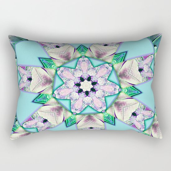 floral star mandala Rectangular Pillow