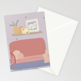 Art Print | Lilac Livingroom | Liefs Anoes  Stationery Cards