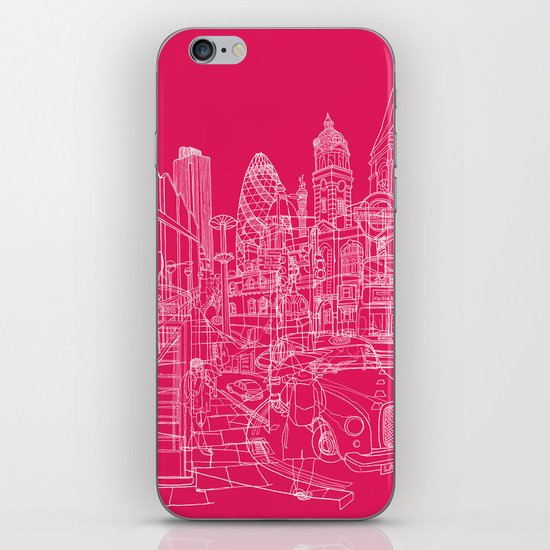 London! Hot Pink iPhone & iPod Skin