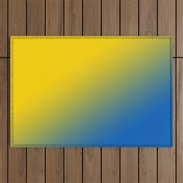 Blue and Yellow Solid Colors Ukraine Flag Colors Gradient 5 100% Commission Donated To IRC Read Bio Outdoor Rug