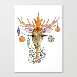 Fashion Christmas Deer 2 Canvas Print