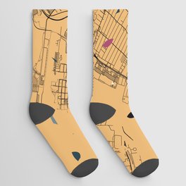 Jersey City - USA - Terrazzo Map Drawing Socks