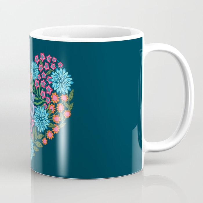 FLOWERED HEART Floral Love Coffee Mug