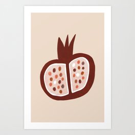 Earthy pomegranate fruit Art Print