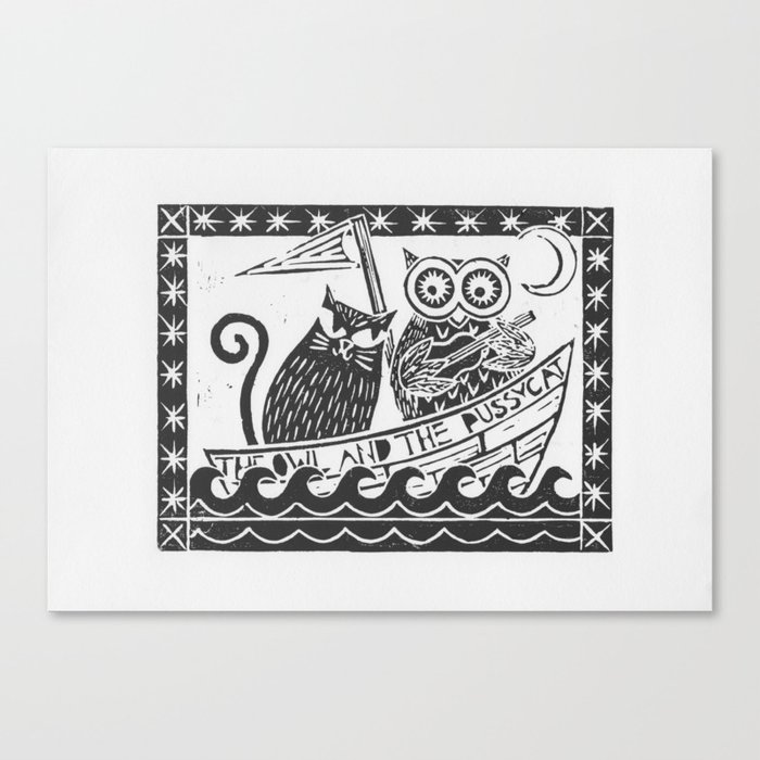 The Owl And The Pussycat (white background) Canvas Print