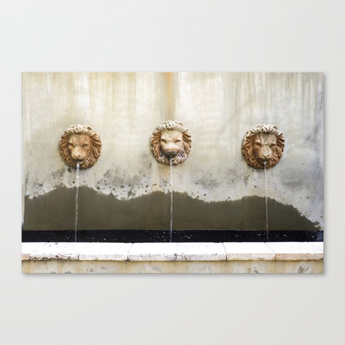 Three Lions Fountain Canvas Print