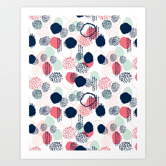 Orly - abstract painting minimal trendy girly gender neutral pattern decor Art Print