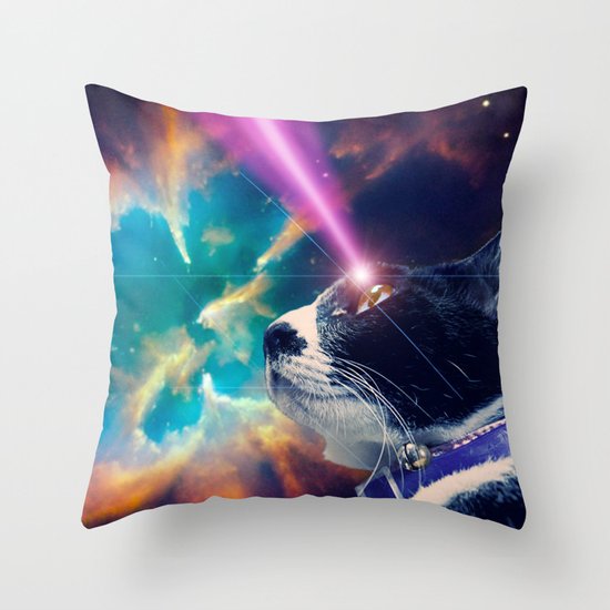 Neko San in Space Throw Pillow