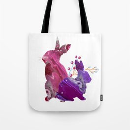 Easter Bunny Fluid Marble Acrylic Art Spring Purple Pink Rabbit Tote Bag