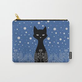Black winter cat Carry-All Pouch