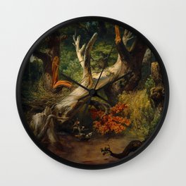 Hunting in the Pontine Marshes, 1833 by Horace Vernet Wall Clock