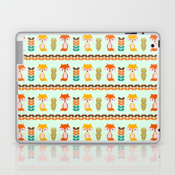 Foxes, grains and leaves Laptop & iPad Skin