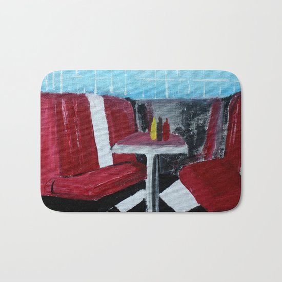 American Diner Impressionist Acrylic Fine Art Bath Mat