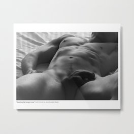 Awaiting My Hungry Lover... Male Nude, Self Portrait Metal Print | Male Nudity, Fineartnude, Artnude, Erotic, Black And White, Monochrome, Photo, Male Nude, Art Model, Homoerotic 