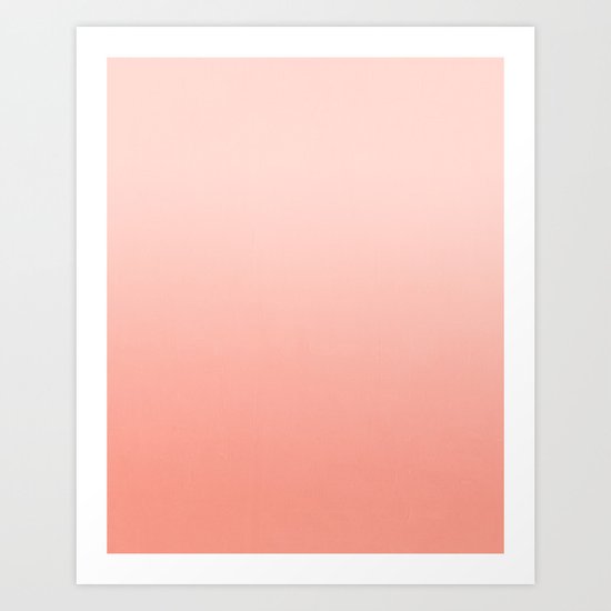 Ombre pastel fade peach blush coral gender neutral basic canvas art print minimalist Art Print