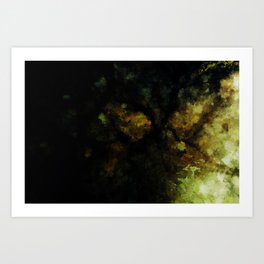 green and brown abstract digital painting Art Print