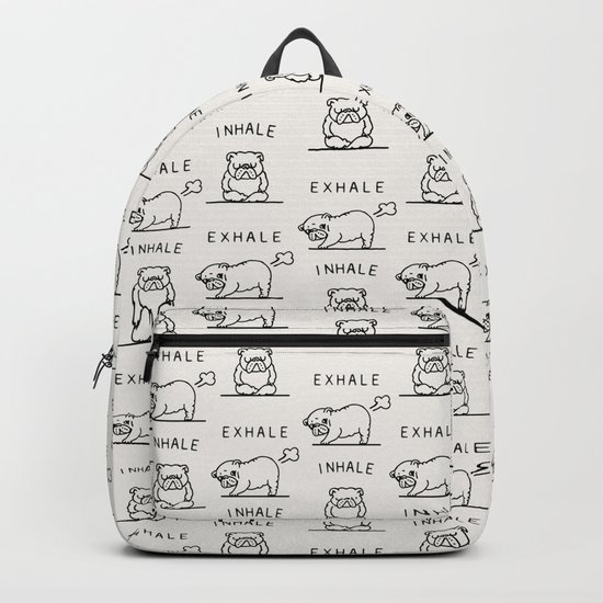 Inhale Exhale English Bulldog Backpack