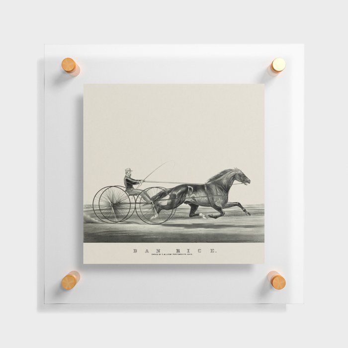 Vintage Horse Race Lithograph Floating Acrylic Print